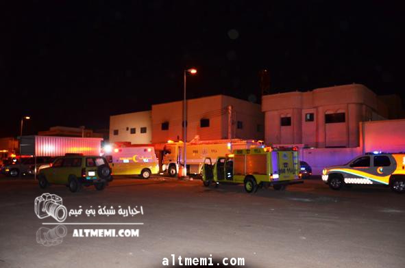 الدفاع المدني يخمد حريق في حي الوسيطاءبحائل 